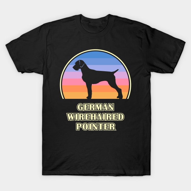 German Wirehaired Pointer Vintage Sunset Dog T-Shirt by millersye